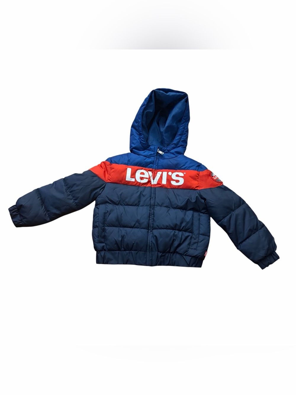 Toddler Levi's Navy & Red Hooded Puffer Coat 3T